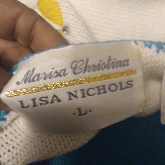 80's Vintage Marisa Christina/Lisa Nichols Flip Flop Cropped Sweater - Picture 14 of 16